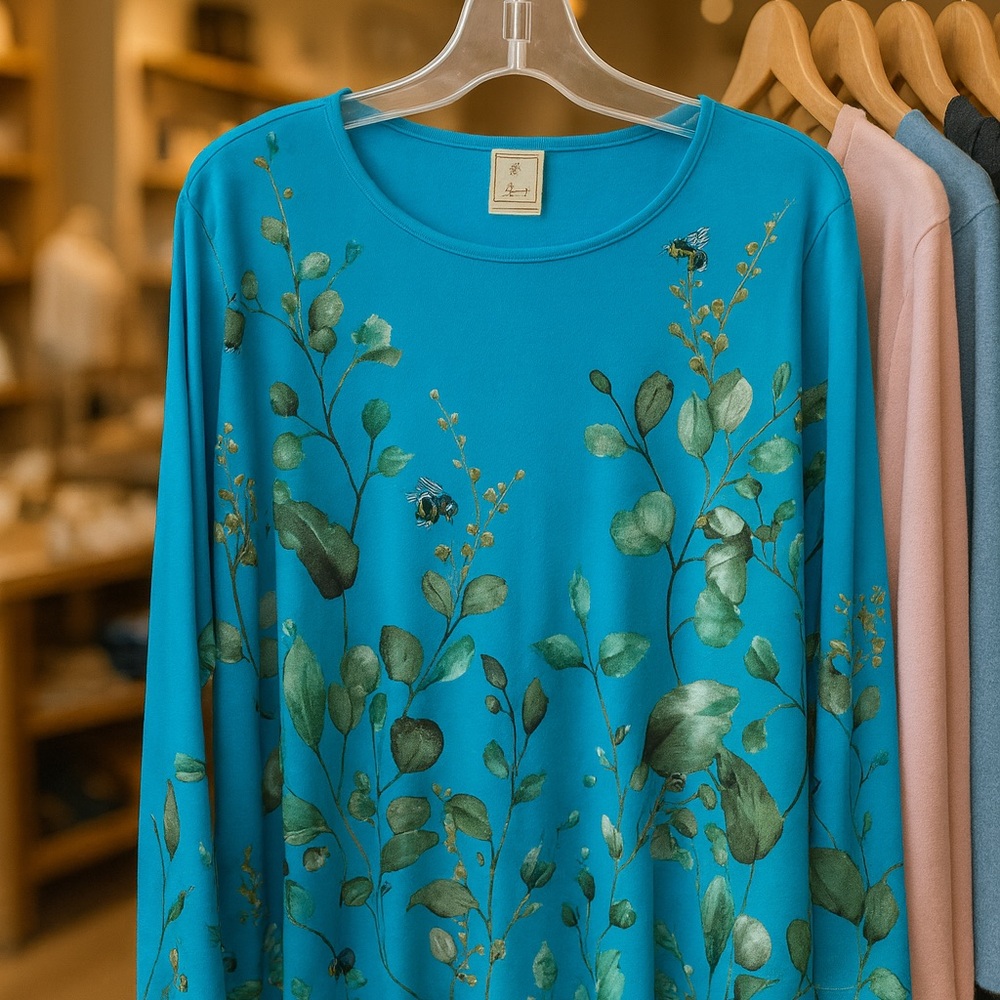 Floral Blue Blouse